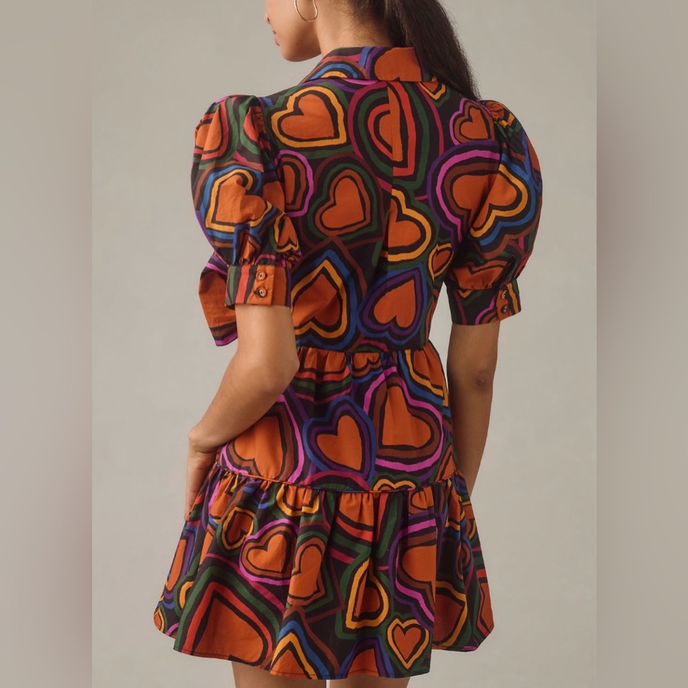 Farm Rio Heart Print Front-Bow Mini Dress - Picture 4 of 12
